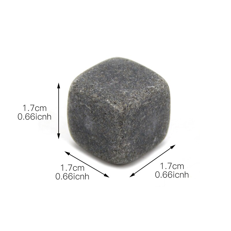 9 Pcs Grey Drank Chilling Stones Graniet Whisky Steen Herbruikbare Nippen Ijsblokje Whisky Rotsen Chillers Wijn Bier Koeler