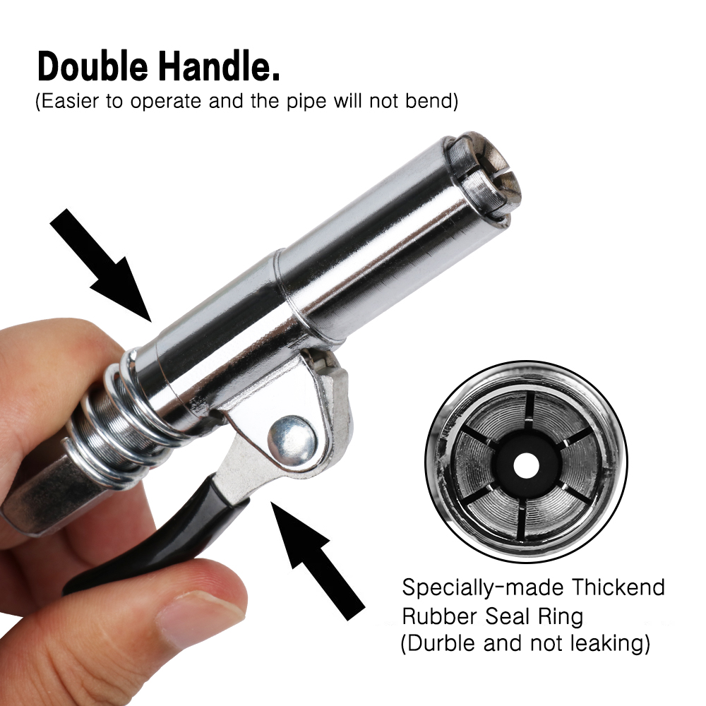 Grease Gun Coupler High Pressure Grease Coupler NPTI/8 10000PSI Quick Lock On Release Grease Gun Tip