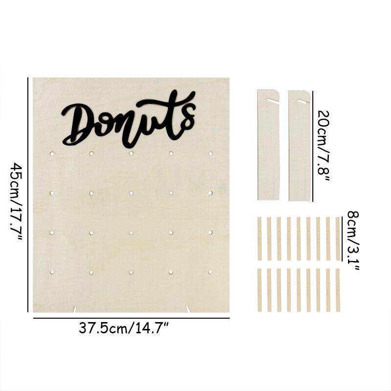 20/9 pinnar donut vägg donut hållare donut styrelser stå bröllop bord dekorationer födelsedagsfest gynnar baby shower leverans