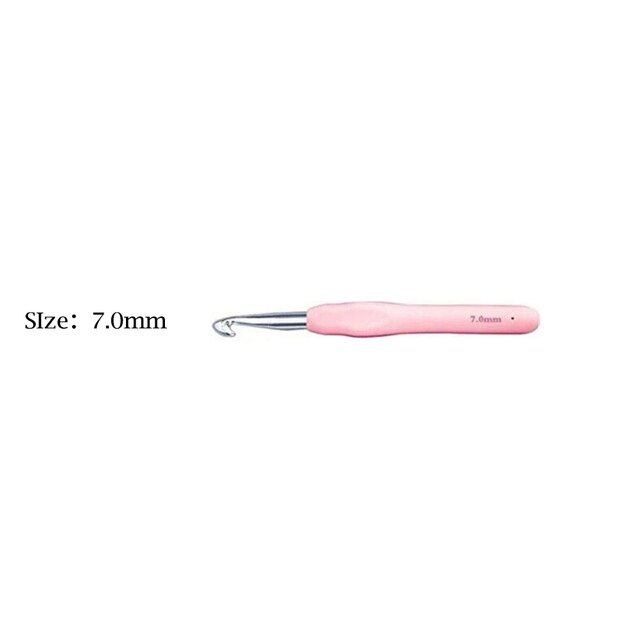 1pc Aluminum Crochet Hook Crochet Needles 2-10mm For Knitting Sewing Needles Tool With Randomly Soft Rubber Handle: 7MM