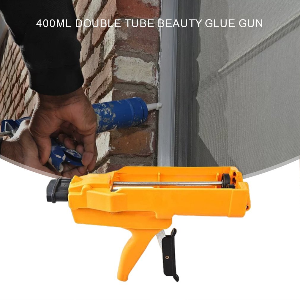 12v Elektrisch Lijmpistool Met Dubbele Patroon, Draadloze Automatische Tweecomponenten Epoxy-Applicator Met Li-Ion-Batterijen En Oplader Meegeleverd,TwoBatteries