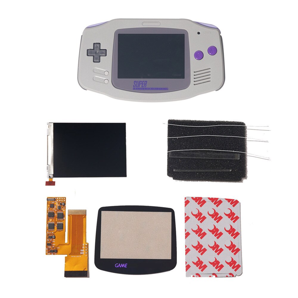 IPS V2 LCD Kits mit keine muss pre-cut schalen für GBA Hintergrundbeleuchtung V2 Bildschirm 10 Ebenen Hohe Helligkeit für Gameboy voraus nintend