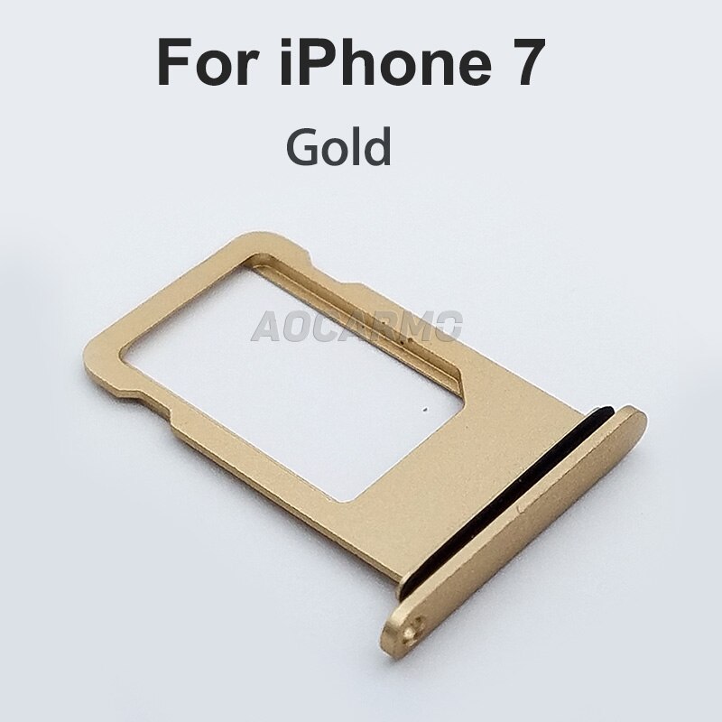 Porta cartão aocarmo, suporte de alumínio nano com junta de borracha para substituição em iphone 7 7 p 7 plus: For i7 Gold