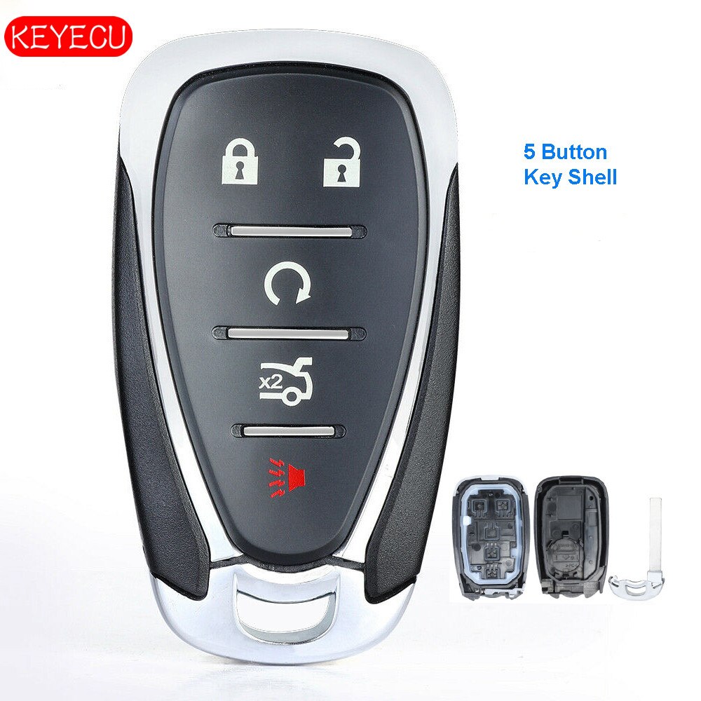 KEYECU carcasa de llave a distancia de coche caso Fob 5 botón para C * hevrolet Camaro Cruze Malibu de de