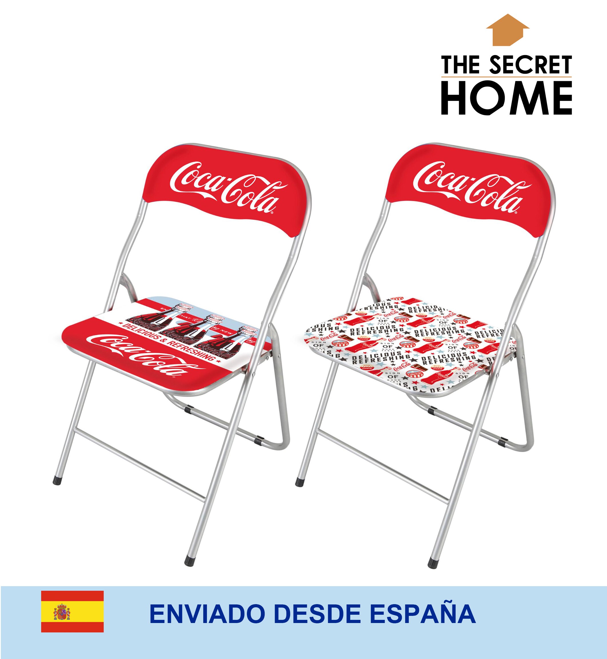 thesecrethome.es Silla Plegable Coca-Cola Decoración Terraza Salón Habitación Oficina