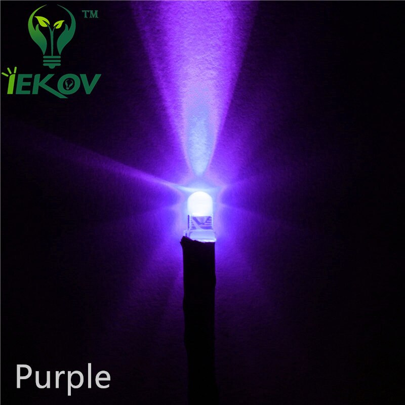 20 stks LED 3mm LED UV Purple DIODE 9-12 v Pre-Wired Weerstand Emitting Diod Ronde DC 20 cm Pre Wired LedS Lamp Licht DIY
