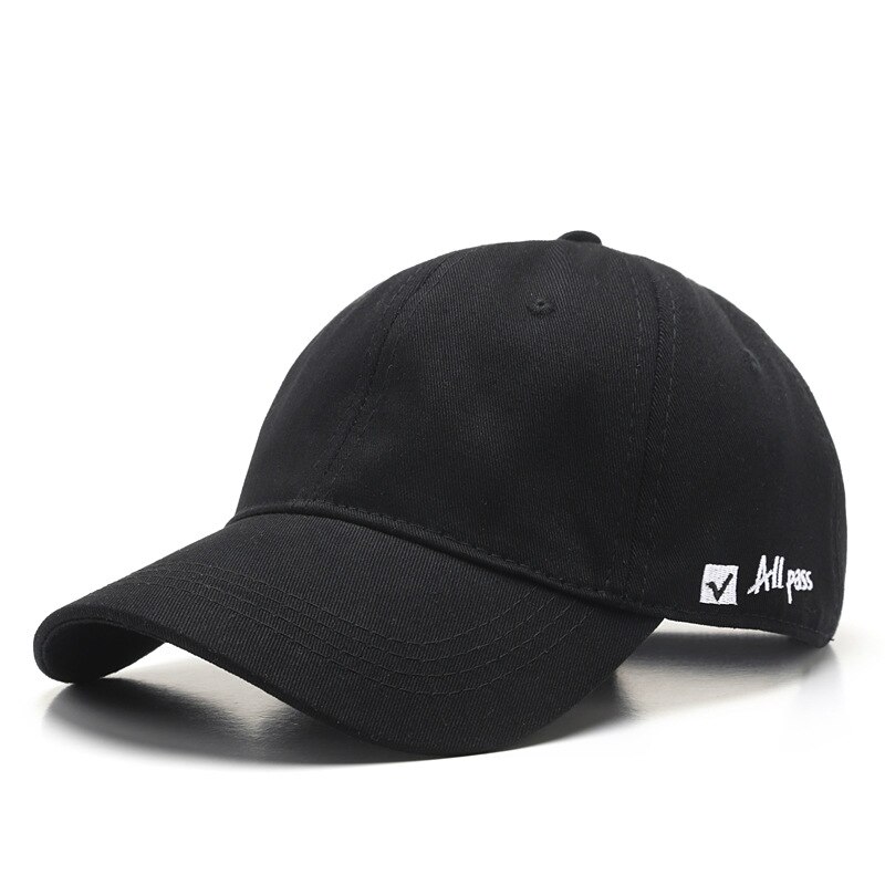 Mode Baseball Cap Voor Mannen En Vrouwen Casual Jongens Meisjes Snapback Hoed Katoen Zomer Vizieren Cap Verstelbare Hoeden Unisex: Black