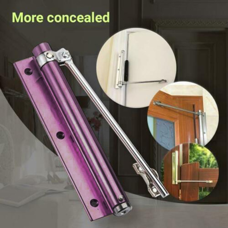 Automatic Door Self-Closing Hinge Adjustable Surface Mounted Automatic Spring Closing Door Closer Fire Rated Door Hardware