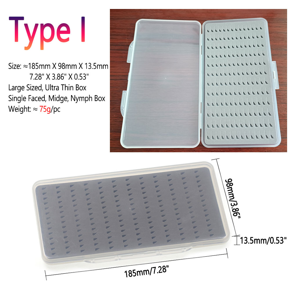 Bimoo Transparent Ultra-Thin Fishing Fly Box Midge Nymph Flies Trout Fishing Hook Lures Bait Storage Box Case Container Tackle: light green