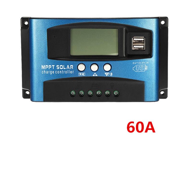 40-100A MPPT Solar Panel Regulator Charge Controller 12V/24V Auto Focus Tracking Regulator Controller: 60A