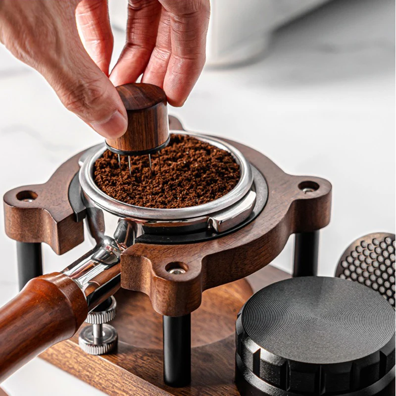 Stojak na manipulować robić Espresso z drewna 51/53/54/58mm, uchwyt na portafilter, uchwyt na sitko robić filtra, stojak robić przechowywania tampera robić Espresso, barista