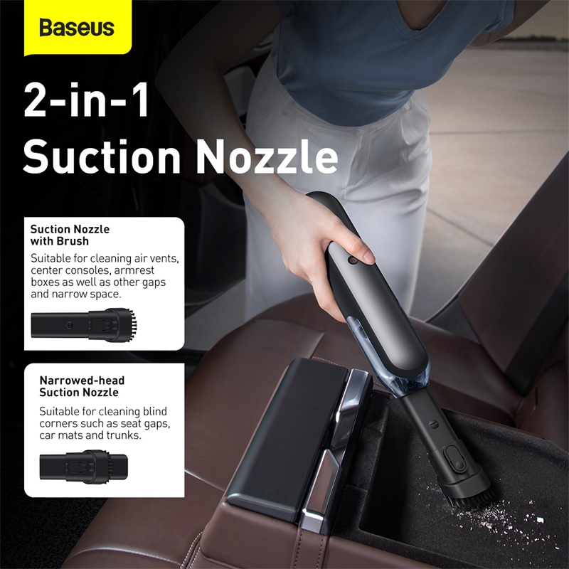 Baseus-aspiradora portátil con USB, aspiradora de mano con filtro HEPA, silencioso, lavable, 4000Pa, minidiseño para limpieza de coche y PC