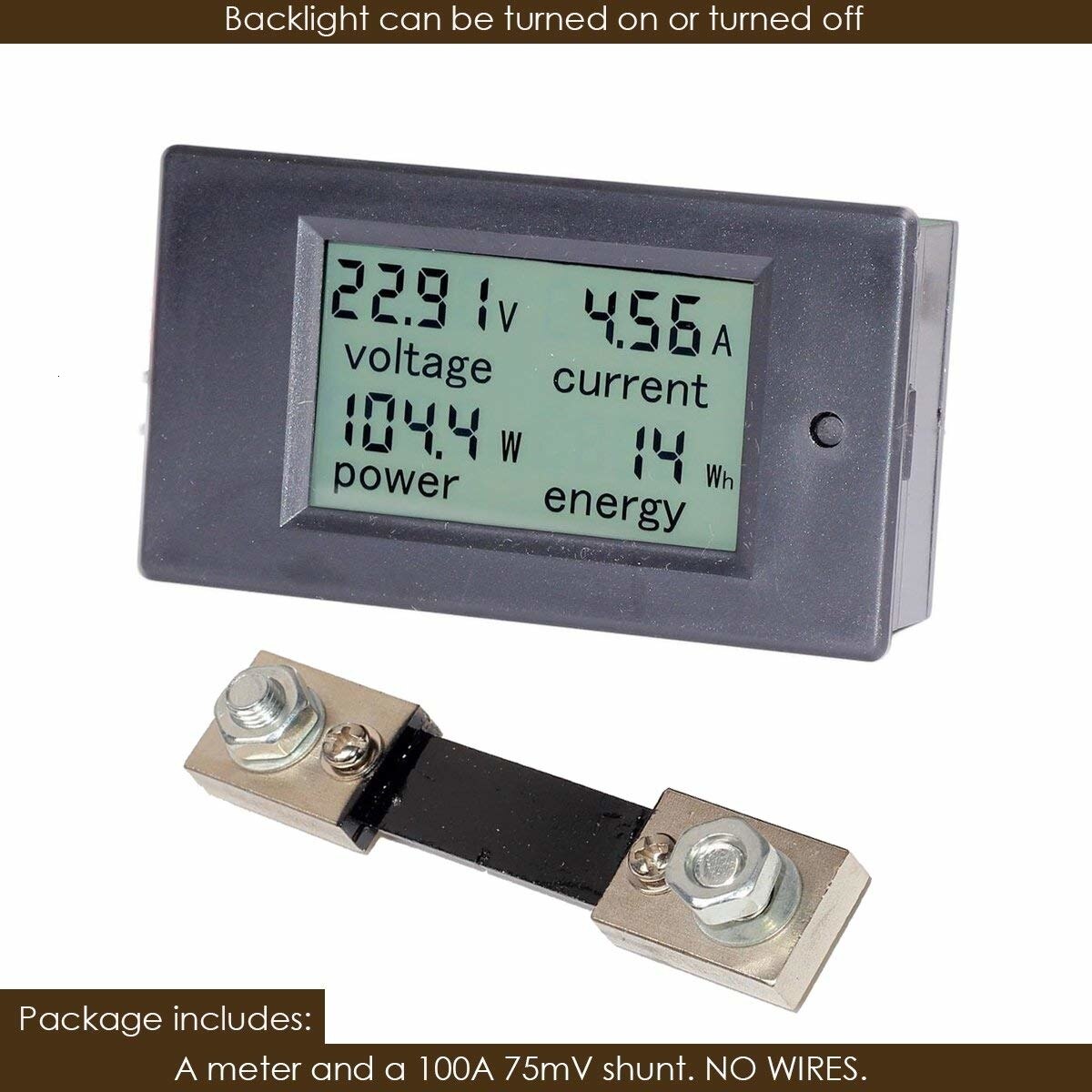 Dc 6.5-100v 0-100a lcd display digital elektrisk strøm effekt overflade et multimeter amperemeter voltmeter bringe 100a elektrisk