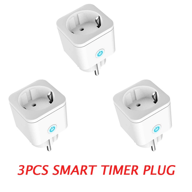 Smart Plug WiFi Socket EU Power Timing Function Smart Home Smart Life APP Control Work With Alexa Google Assistant 100-240V: 3 Pieces
