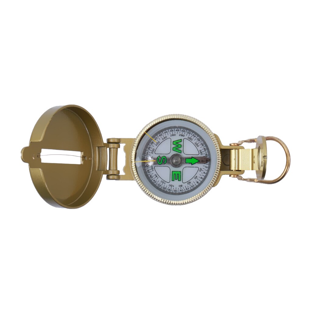 Aluminiumlegering Goud Outdoor Camping Explorer Directionele Kompas Demping Vloeistof Gevulde