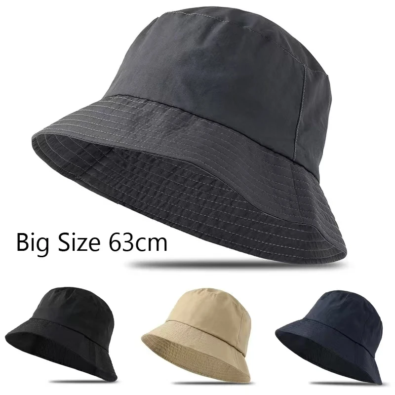 Plus Size Bucket Hat Men Women Summer Sun Protection Sun Hat Outdoor Waterproof Big Size XL Breathable Fisherman Hat Panama Bob