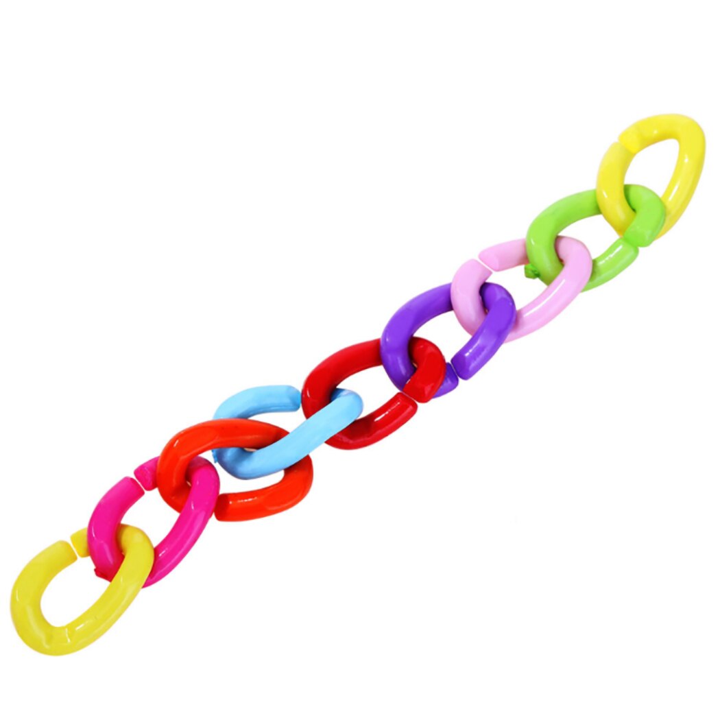 Cadena de plástico para loros, ganchos para morder pájaros, accesorios para jaula de pájaros, 100 unids/set por juego