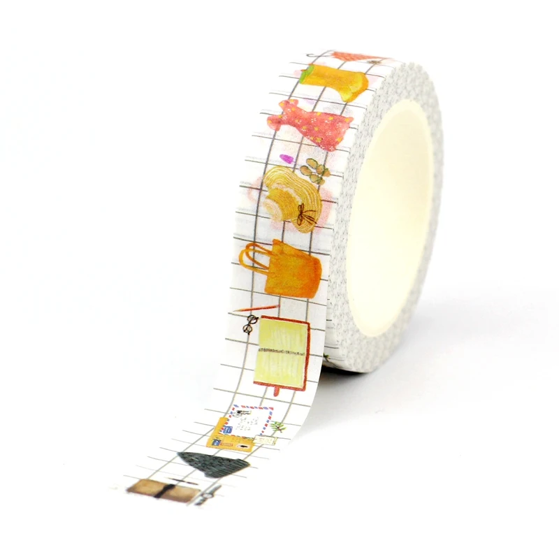 Juego de cintas Washi de papel para maquillaje, libros decorativos, 10M, para planificador, álbum de recortes, cinta adhesiva, papelería Kawaii, suministros escolares, 1 ud.