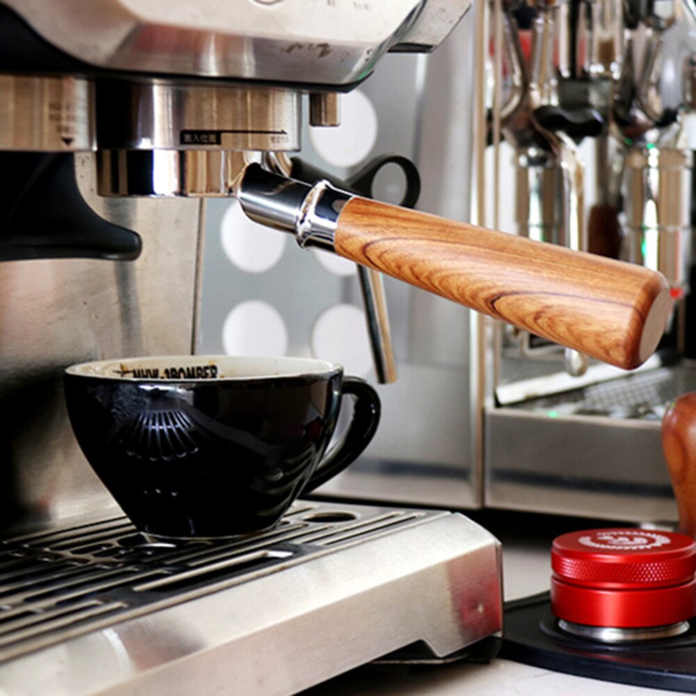 Træhåndtag filternet 54mm kaffe espressomaskine portafilter filterkurv til breville 870/875/808 mesh filter kaffegrej