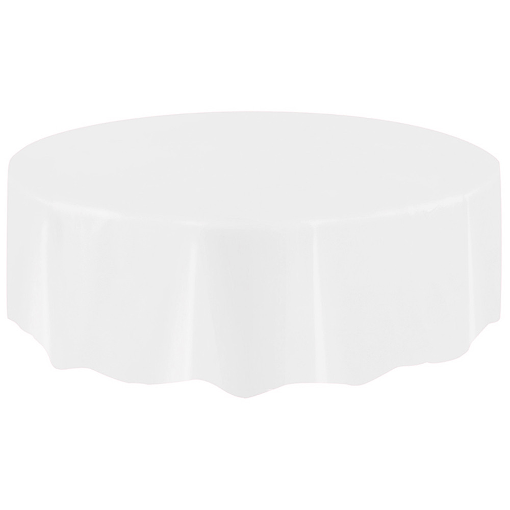 Ronde Tafelkleed Grote Plastic Ronde Tafel Dekken Doek Vegen Schoon Party Tafelkleed Covers Hulsel Ronde Скатерть Круглая: White