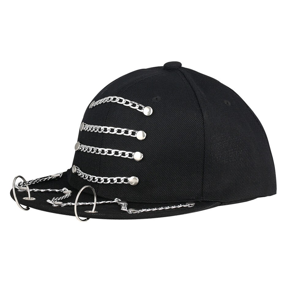 Metal punk hiphop petten coole zwarte pop rock accessoire hoeden: En