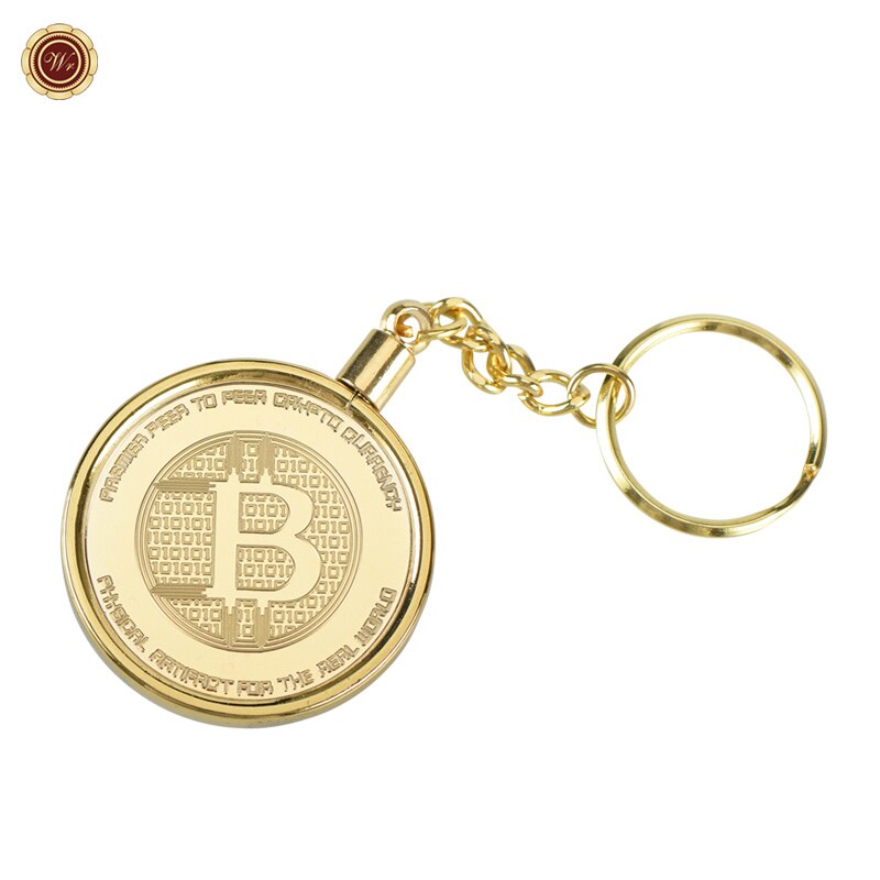 Bitcoin portachiavi morso moneta briscola increspatura Ethereum monete remy placcato in oro sfida portachiavi con monete di crittografia per lui: keychain 15