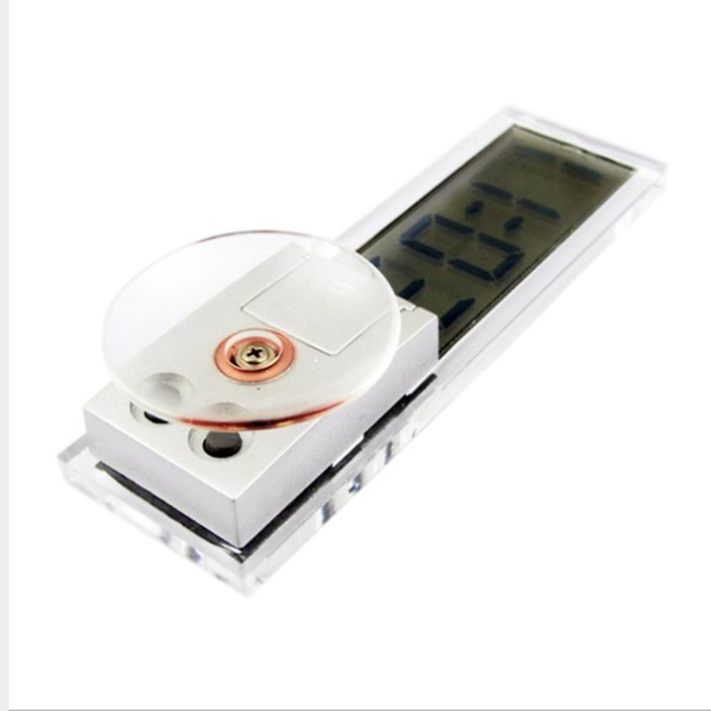 Racing Multifunctionele Digitale Lcd-scherm Blauwe Achtergrondverlichting Auto Gauge Klok Thermometer Tijd Temperatuur Sensor: White Rectangle