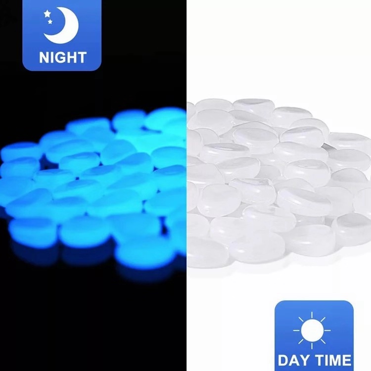 100/200Pcs Glow In The Dark Luminous Stones Rocks Garden Pebbles for Garden Walkways Path Patio Garden Yard Fish Tank Decoration
