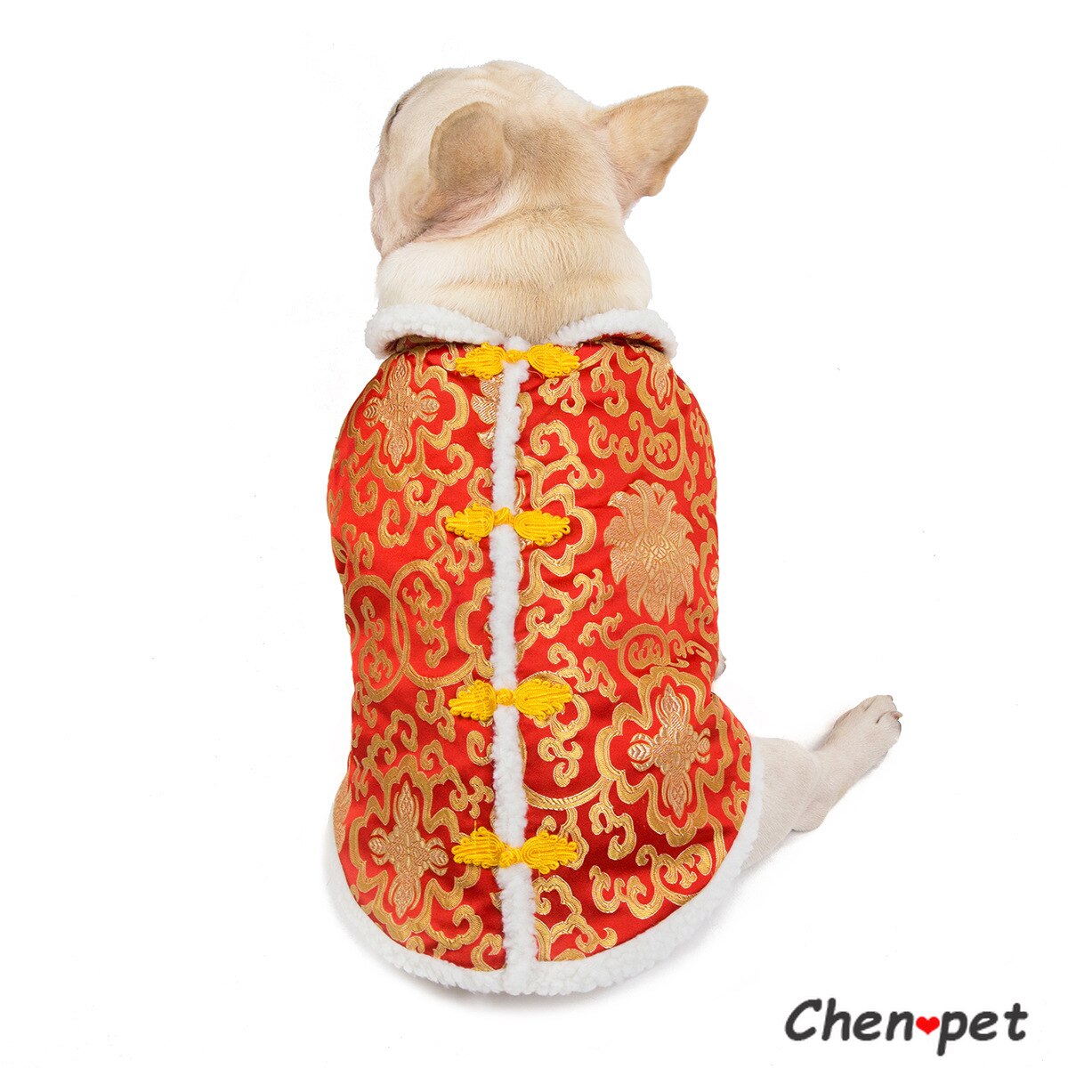 Luxury Dog Cat Year Clothes Clothes Chinese Style Party Costume Tang Suit Coat Lucky Printed Festival for Kitten Puppy
