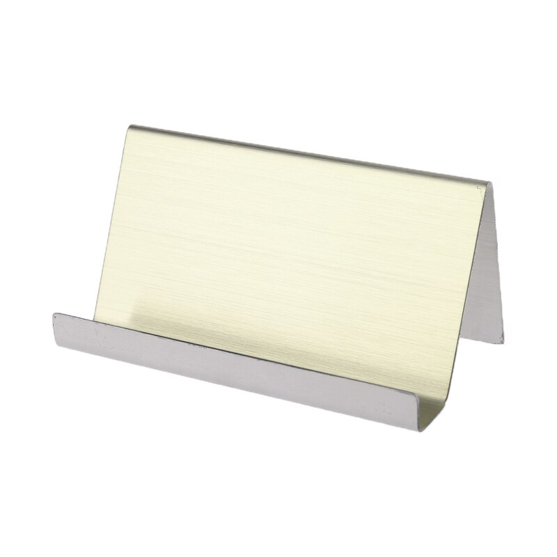 Stainless Steel Business Name Card Holder Display Stand Rack Desktop Organizer: gold foil