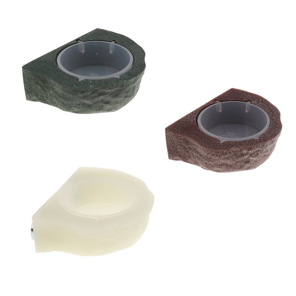 Magnet Gecko Feeder Ledge Reptile Terrarium Decorative Feeding Plastic Cup Bowl for Reptiles Crested Gecko Feeding