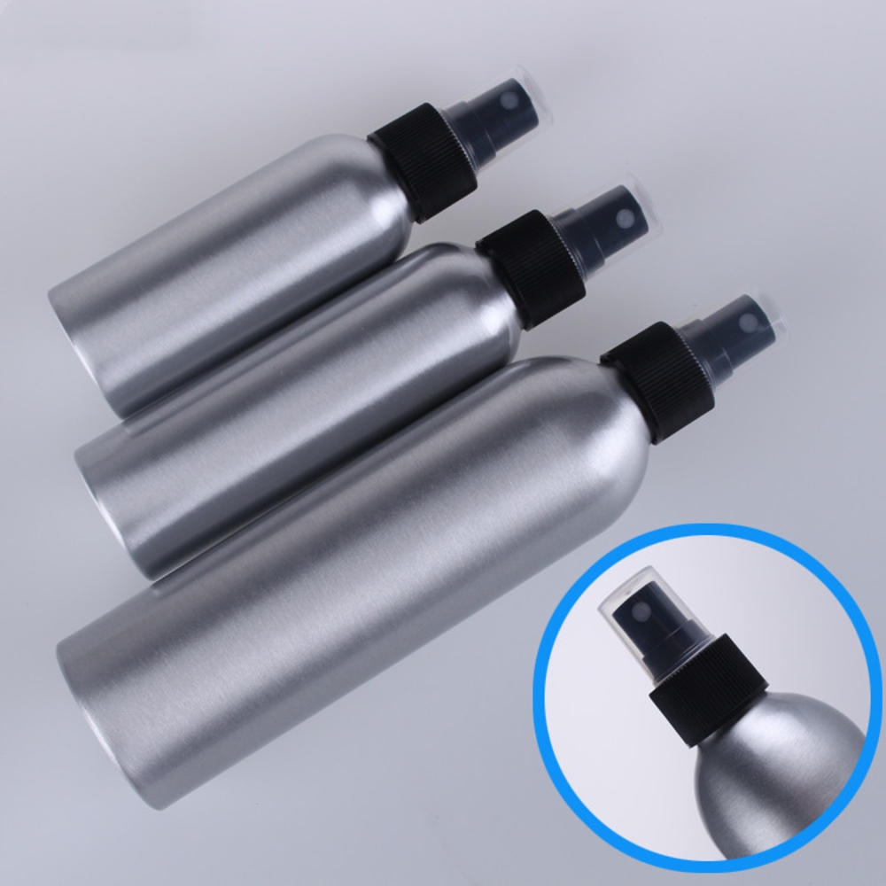 1Pc 30/50/100Ml Aluminium Spray Fles Draagbare Mini Parfumflesjes Lege Hervulbare Cosmetische Spuit Verstuiver met Black Cap