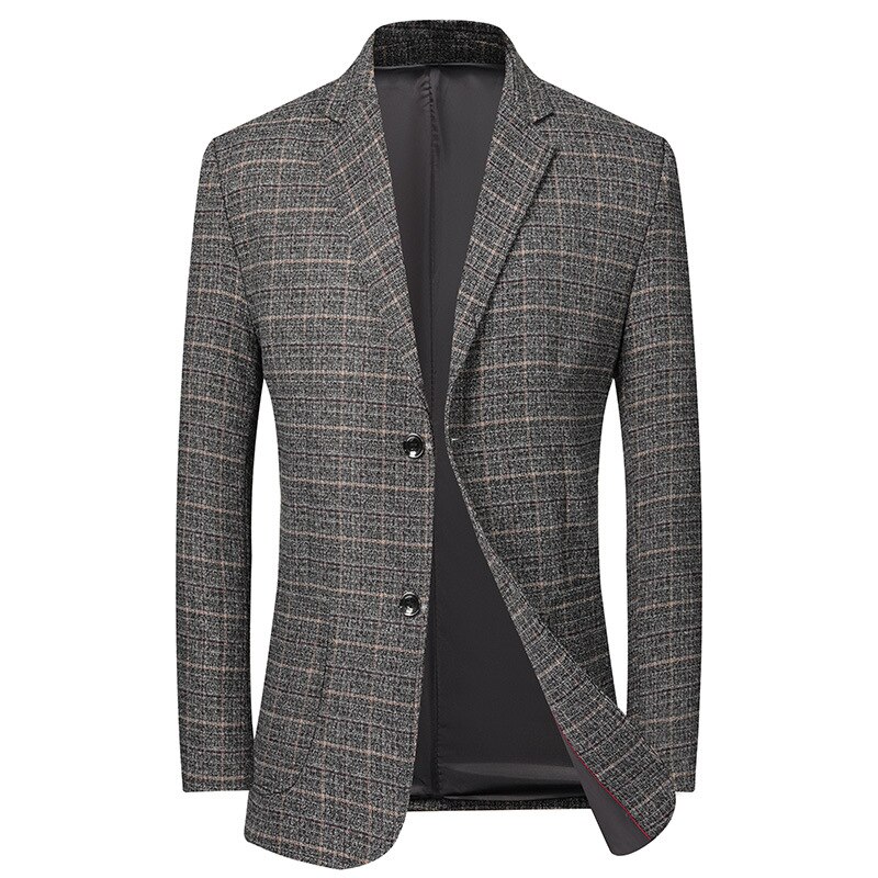 Veste de costume à carreaux pour homme, tenue de bureau, décontractée, Slim, nouvelle , printemps-automne,
