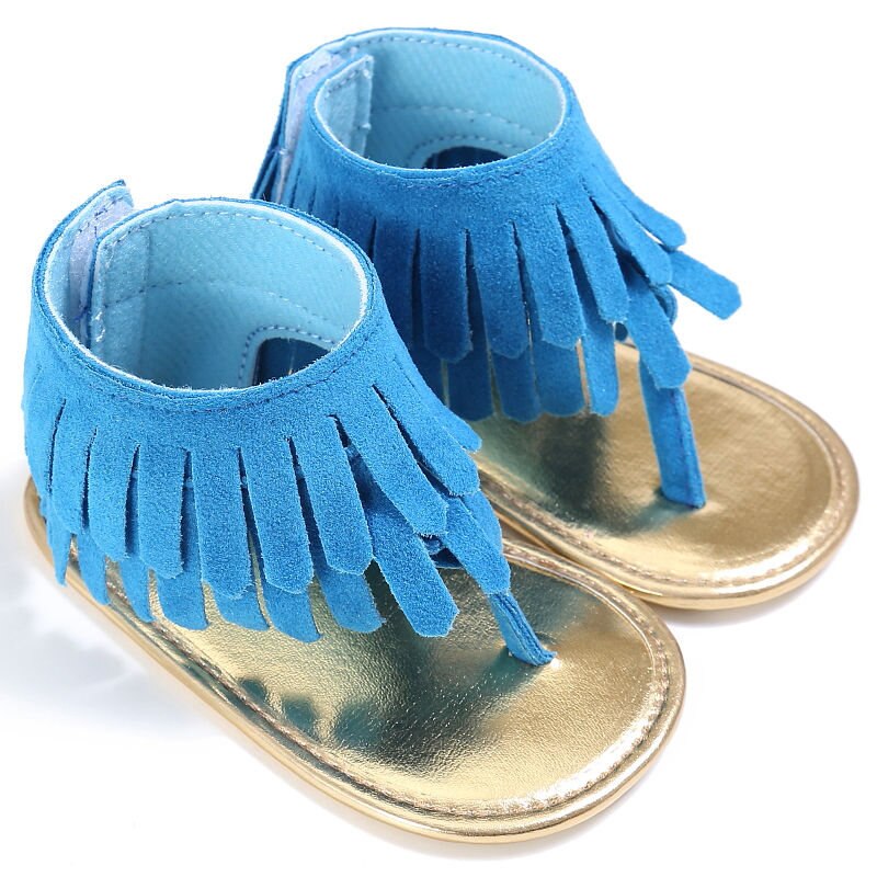 Peuter Baby Meisjes Sandalen Kid Kwastje Klompen Zomer Babyschoenen Meisje Zool Schoenen Schoenen Flip Flops: Blauw / 13