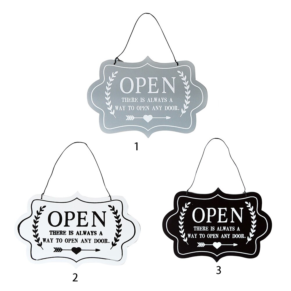 Greeting Business Notice Window Wall Decor Store Hanging Sign Display Double Side Restaurant Door Cafe Crafts Wooden Board