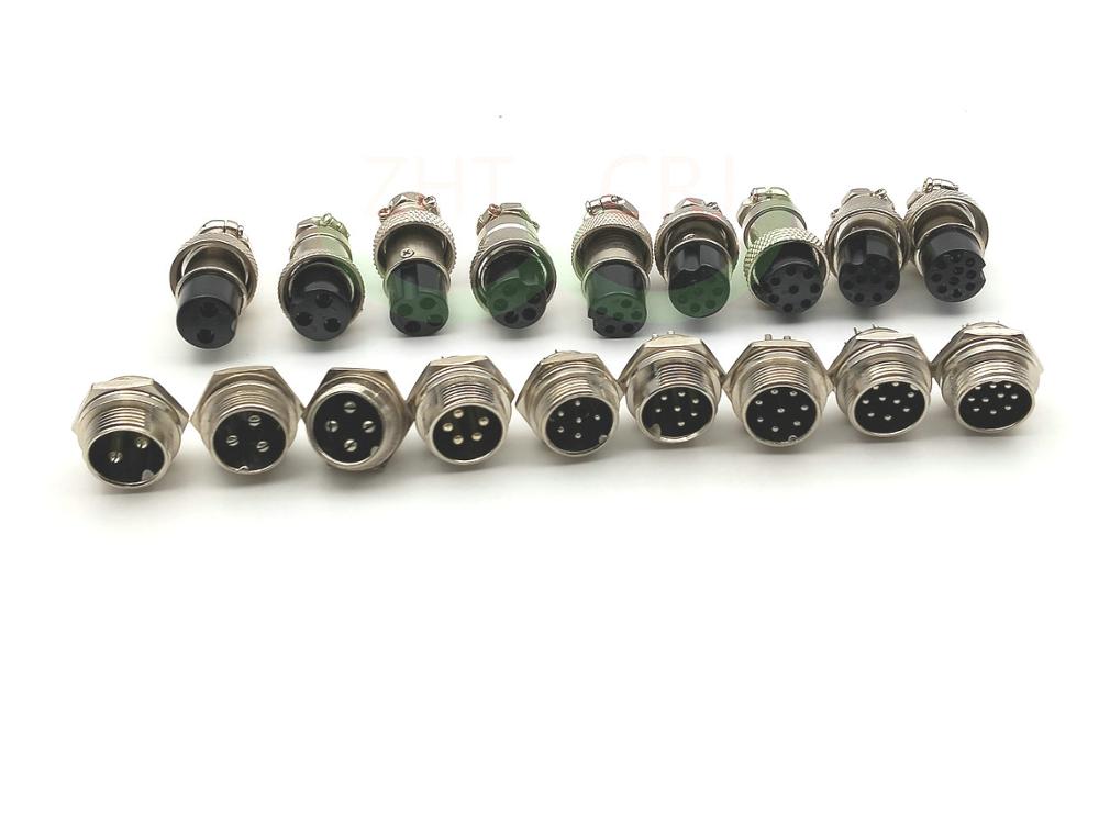 10 Set GX16 16 Mm 2pin 3pin 4Pin 5pin 6pin 7pin 8Pin 9pin 10pin16mm Audio Chassis Mount Connector