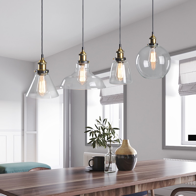 Jahrgang Anhänger Lichter Glas Anhänger Lampen Dachgeschoss Industrie Hängen Lampe rauchig Grau Lamparas De Techo Colgante Moderne Glanz Pendent