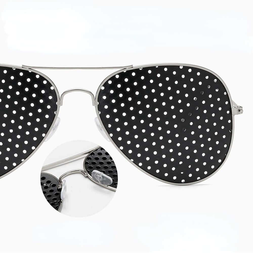 Retro Pinhole Sunglasses for Women Men Small Holes Eyeglasses Vision Care Glasses Unisex Eyesight Improver Glasses