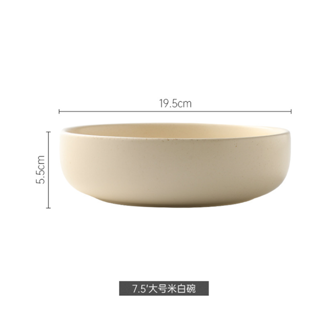 Bandeja de cubiertos de Color sólido, placa de cerámica, utensilios de cocina, juego de vajilla, decoración de pared, cuenco doméstico: 7.5in White Bowl