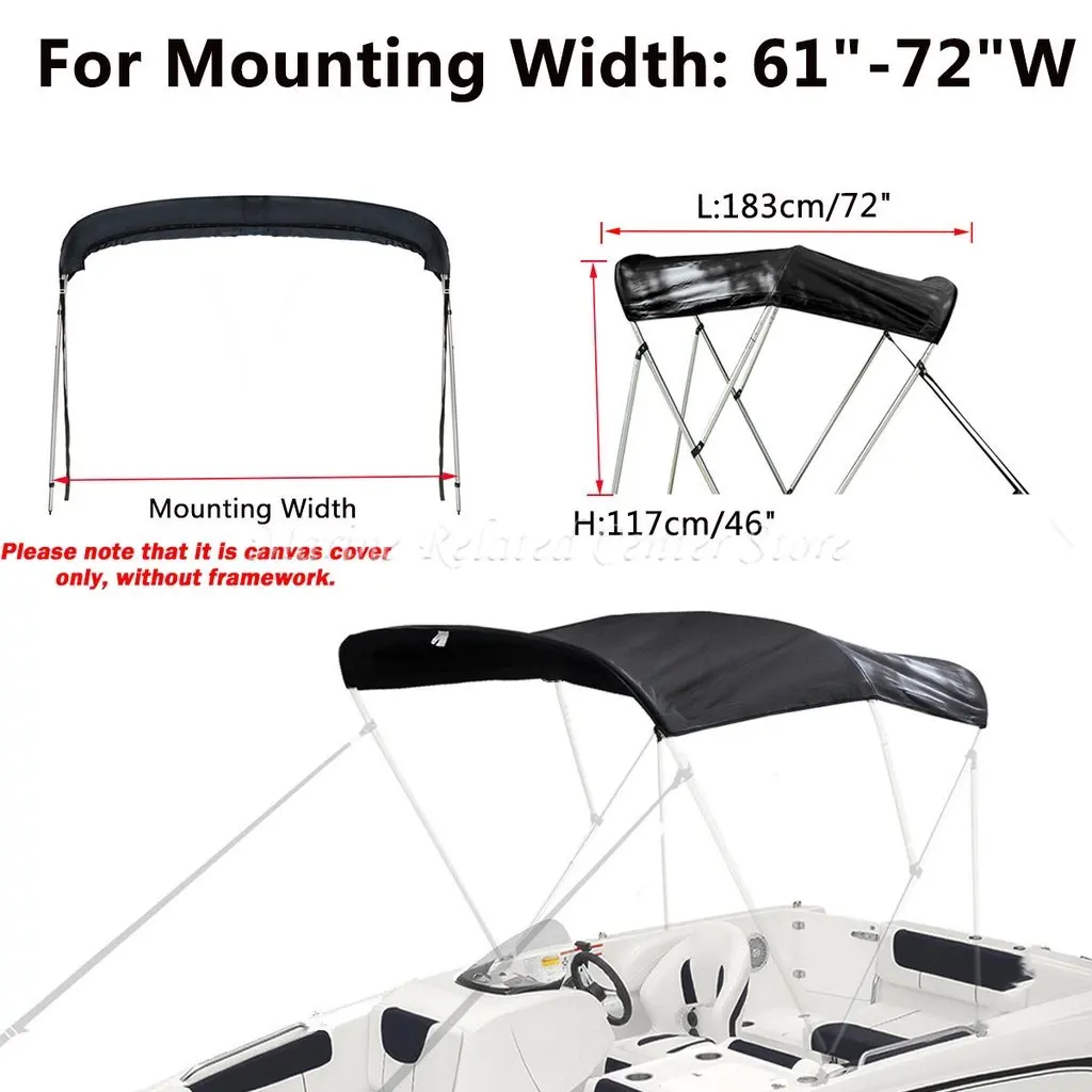 3-BOGEN-Bimini-Stiefelüberzug oben, 600D, wasserdicht, UV-Schutz, Bootsabdeckung, ohne Rahmen, staubdichte Marine-Abdeckung, Bootszubehör: Orange