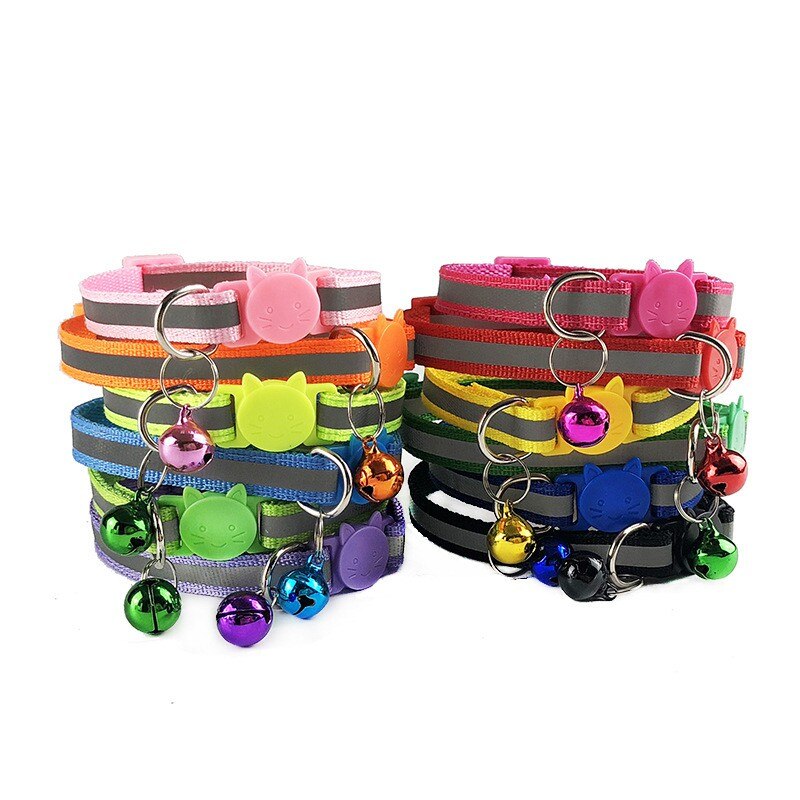 Collar de gato Breakaway con campana, collares reflectantes para gatos collares para mascotas de tamaño Ideal para gatos o perros