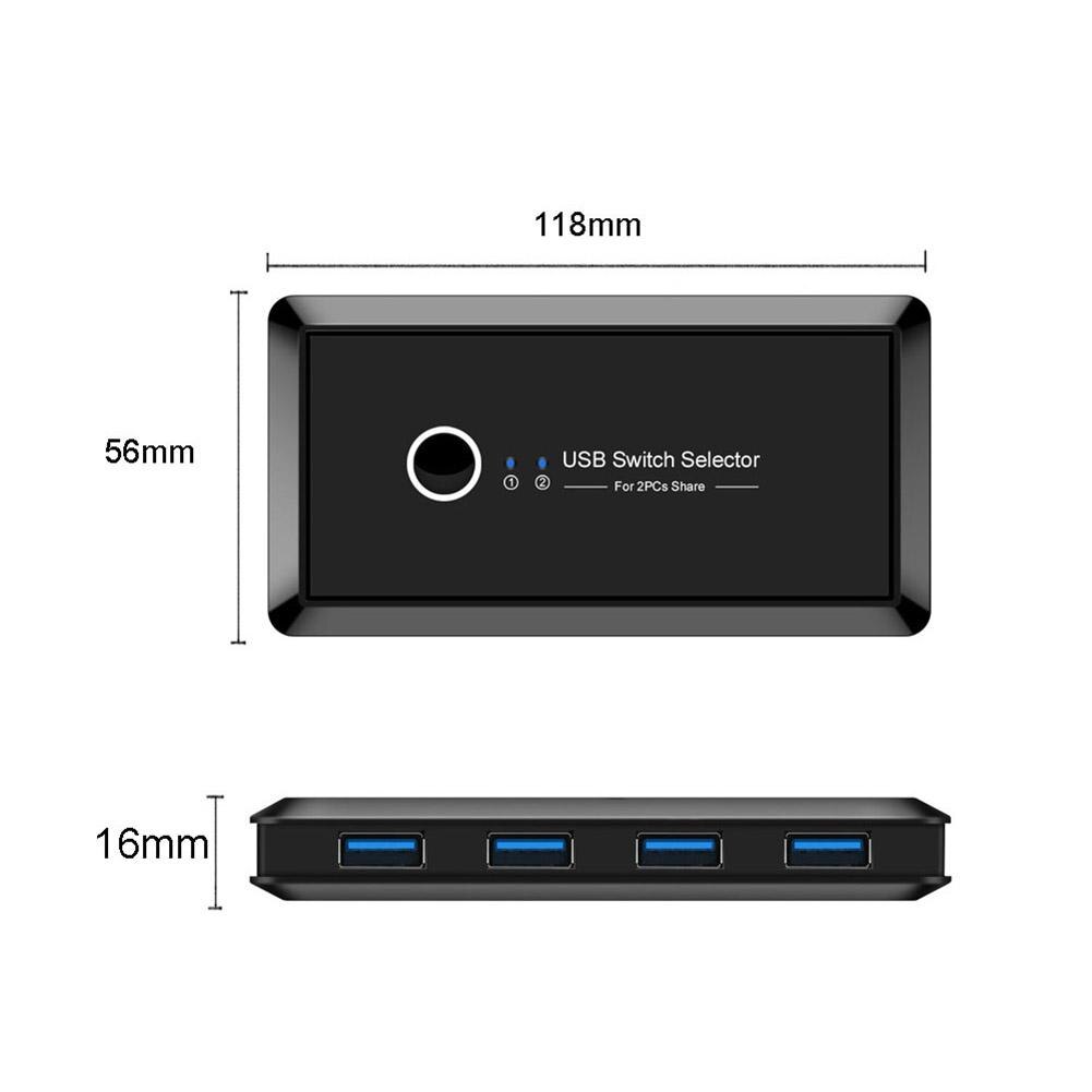 USB 3.0 Switcher USB Switcher 2 Port PC Sharing 4 Devices 4 in 2 Out Switcher Box HUB for Sharing Printer Keyboard Mouse