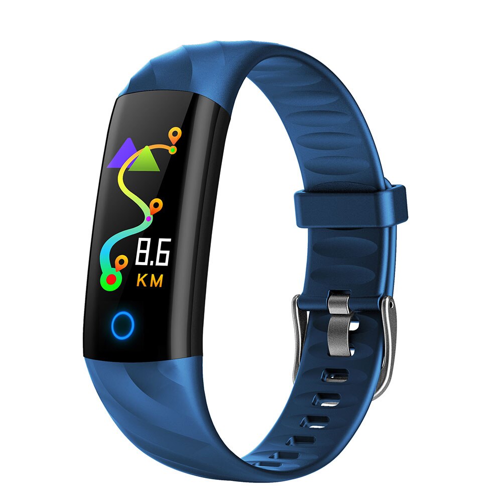 BOYZHE Smart Armband Horloge IP68 Waterdicht Stappenteller Hartslag Bloed Zuurstof Monitor Fitness Tracker Multi Sport Smart Horloge: Blauw