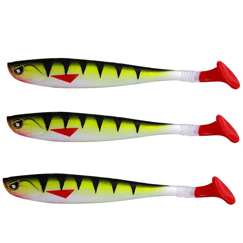 3 kpl 10g 13cm viehettä pehmeä syötti jigi vaapu shad swimbaits keinotekoinen silikoni syötti jigipää kalastus kumikala viehe: 8