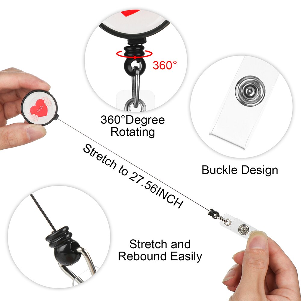 1Pcs Intrekbare Verpleegkundige Badge Houder Grappige Reel Werk Tag Met Alligator Clip Naam Card Plaat Id Card Houders kantoorbenodigdheden