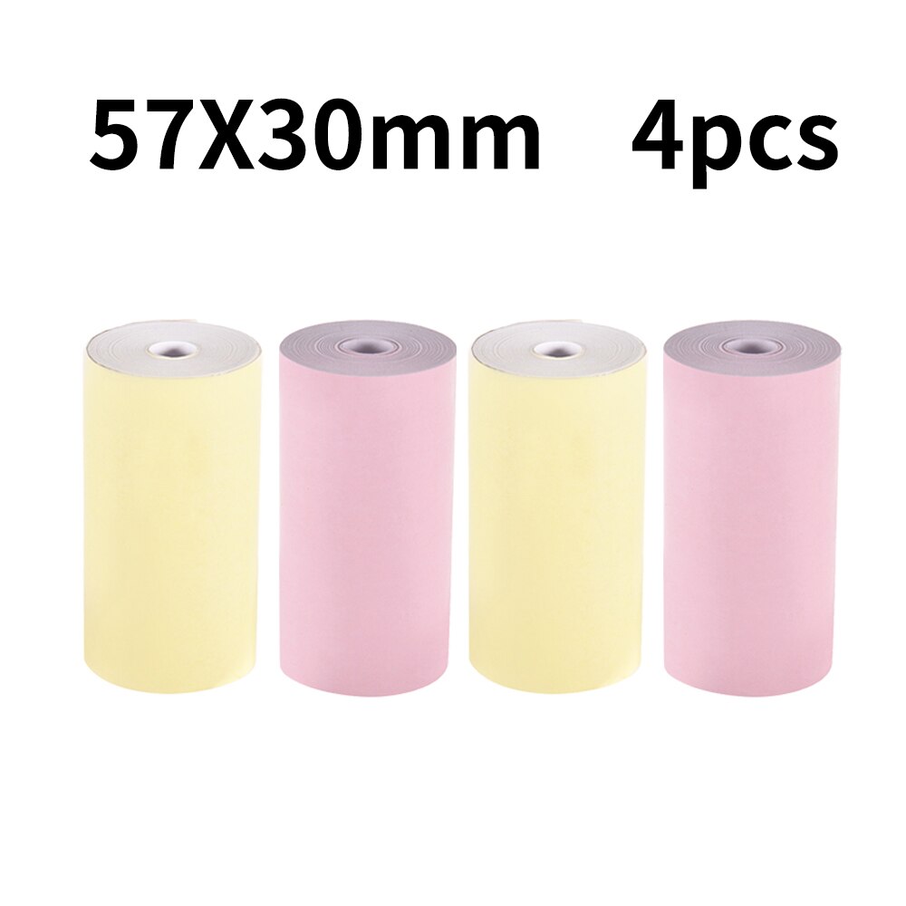 Printer papers Printable Paper Roll Direct Thermal Paper 57*30mm for PeriPage 4pcs: Default Title