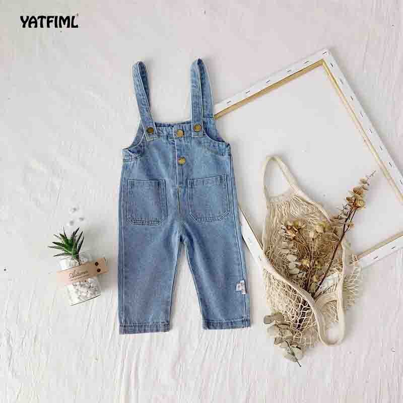 YATFIML Peuter Jongens En Meisjes Jeans Jumpsuit Herfst Kids Kleding Kinderen Denim Overalls Baby Broek Rompertjes: style3 / 12m