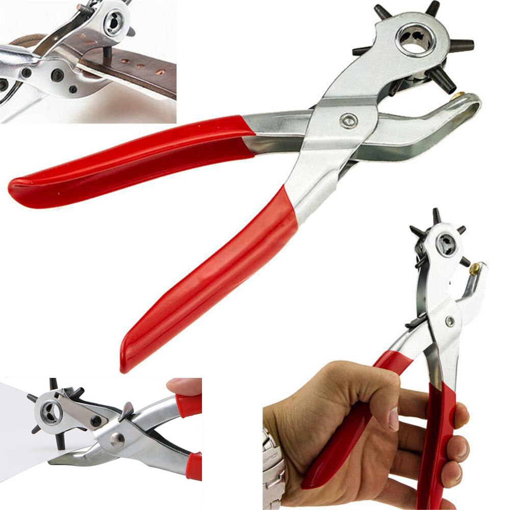 DIY Belt Holes Puncher With 6 Kinds Of Holes Durable Heavy Duty Rotary Hole Puncher Practical Leather Holes Sizes Maker Tool