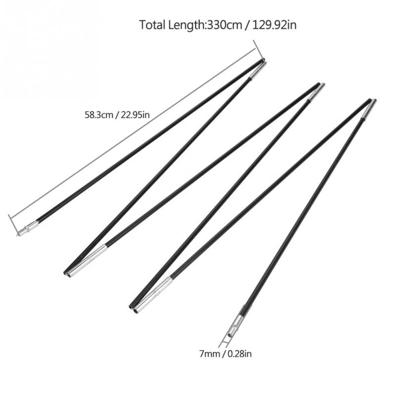 Tentstokken van glasvezel, 2 stuks, 3.3m buitententen, zonnescherm, luifelsteunen, luifelframes, tentaccessoires