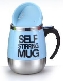 Automatic Electric Lazy Self Stirring Mug Cup Coffee Milk Mixing Mug Smart Stainless Steel Juice Mix Cup Drinkware 450ml Mugs: Blue